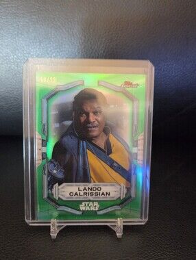 Topps Finest Star Wars Lando Calrissian Green Parallel Refractor Card #50/99